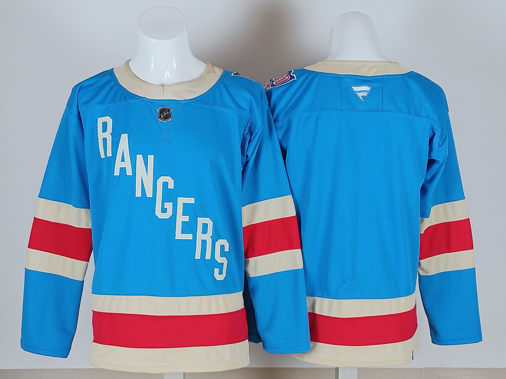 Men 2026 New York Rangers Blank Light Blue 100th NHL Jersey style 01